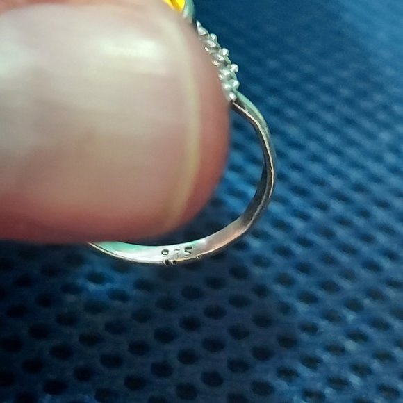 Sterling Orange tear drop  ring size 6.5 - Picture 12 of 12